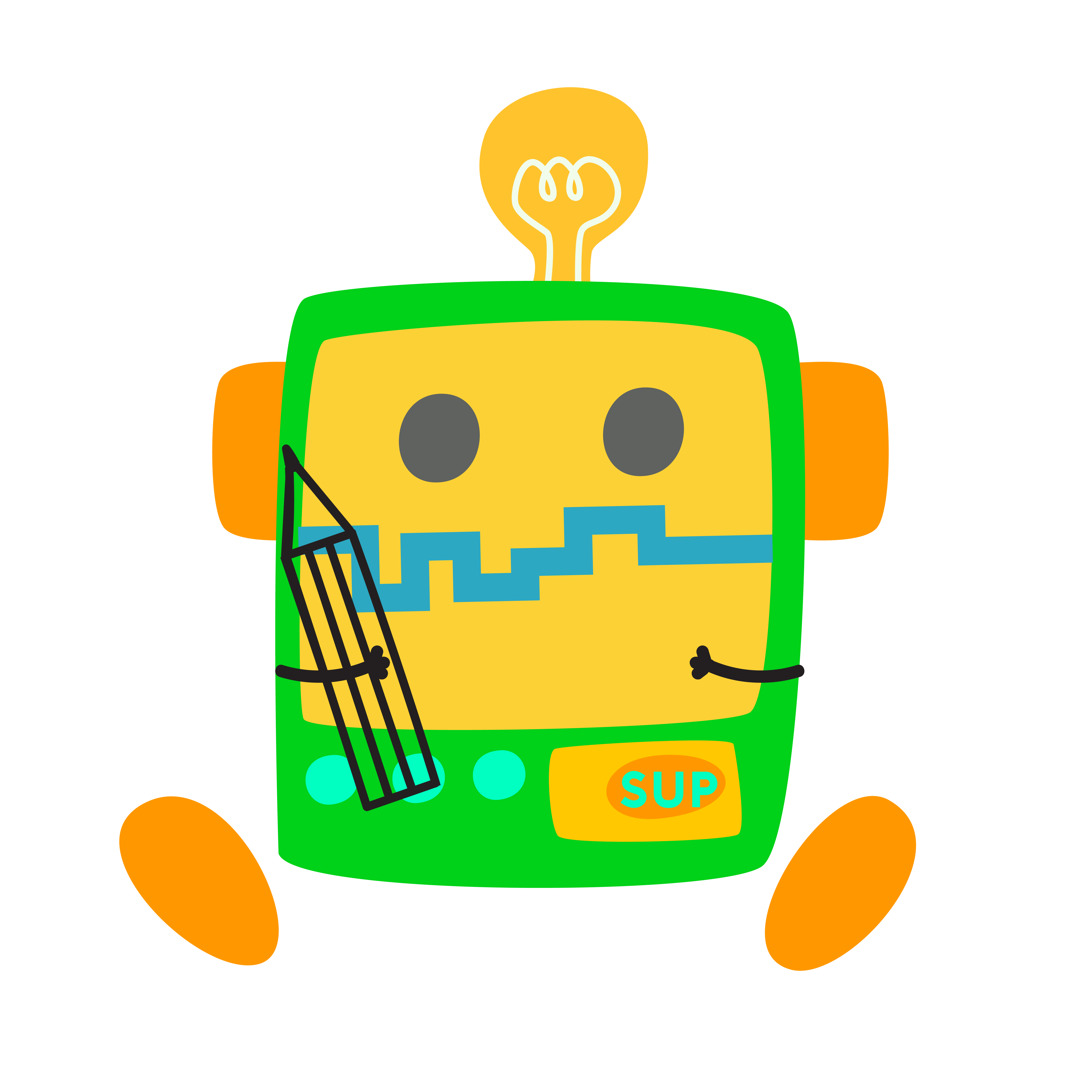 SUP green mascot