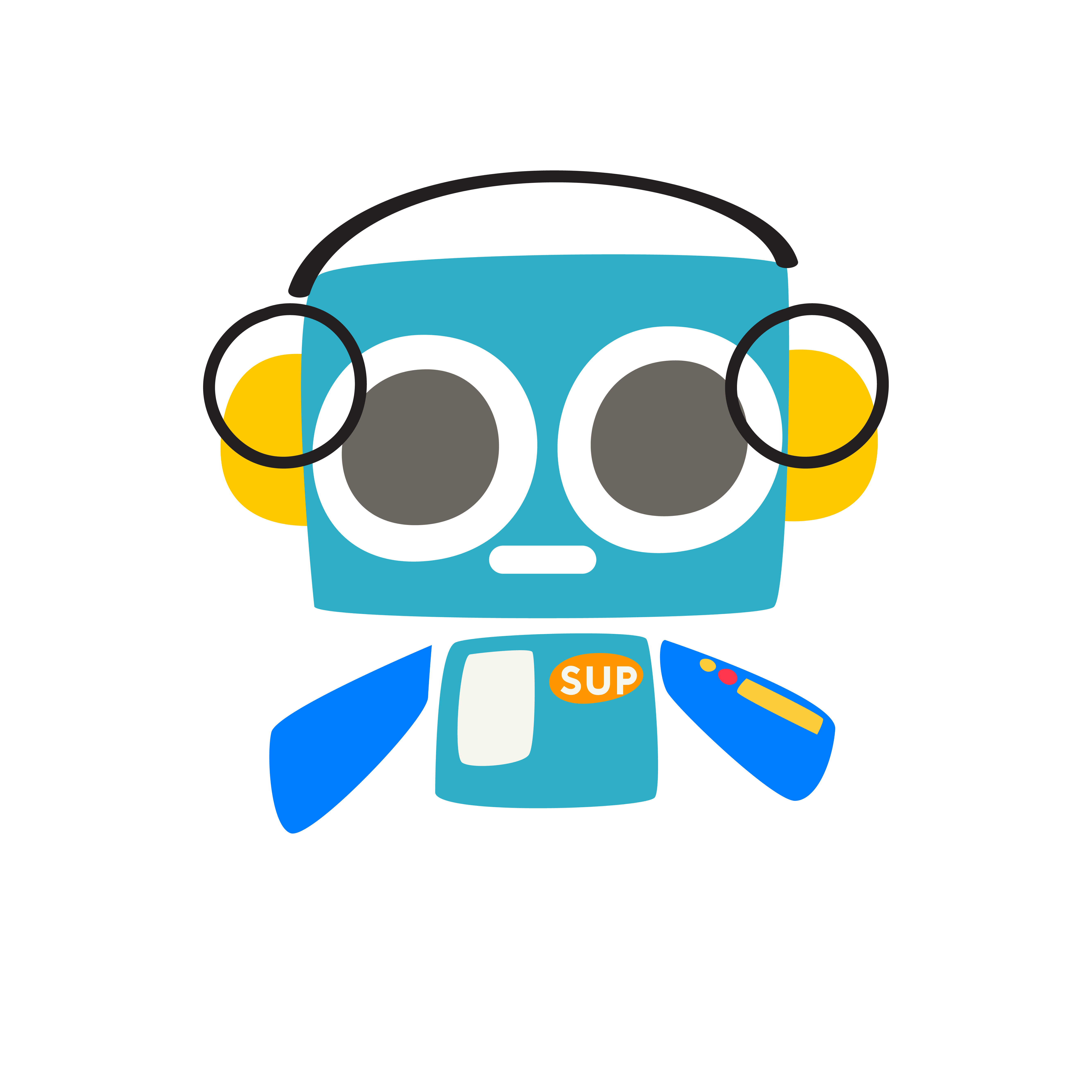 SUP teal mascot
